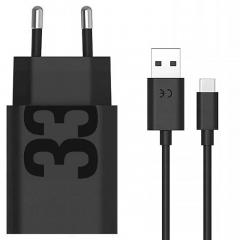 Motorola MC-332L TurboPower charger 33 watt USB-A to USB-C with cable black Motorola MC-332L TurboPower charger 33 watt USB-A to USB-C with cable black