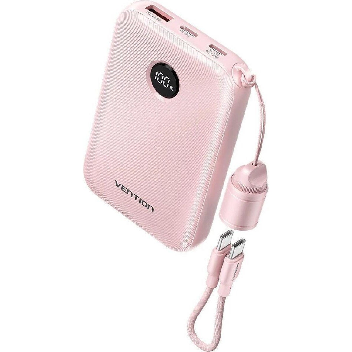 Vention Power Bank 10000mAh 22.5W με USB-A & USB-C pink (FKAP0-C) Vention Power Bank 10000mAh 22.5W με USB-A & USB-C pink (FKAP0-C)